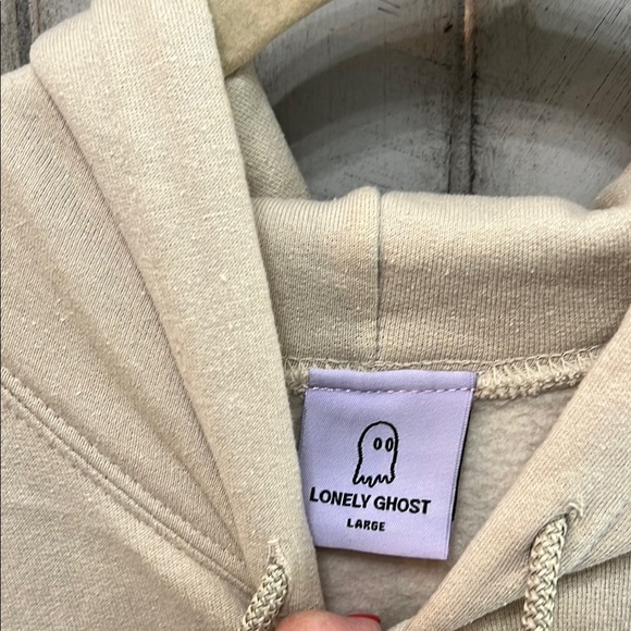 LONELY GHOST Cream Hoodie Sweatshirt - Picture 5 of 5